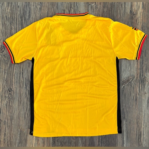 Uganda Cranes Soccer Jersey Youth XL FUFA Adidas Climacool Yellow Red Shirt - Picture 2 of 9